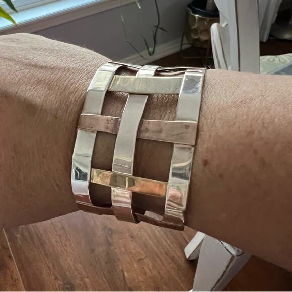 RLM Robert Lee Morris 925 Sterling Silver Copper Cuff Bracelet - Picture 8 of 15